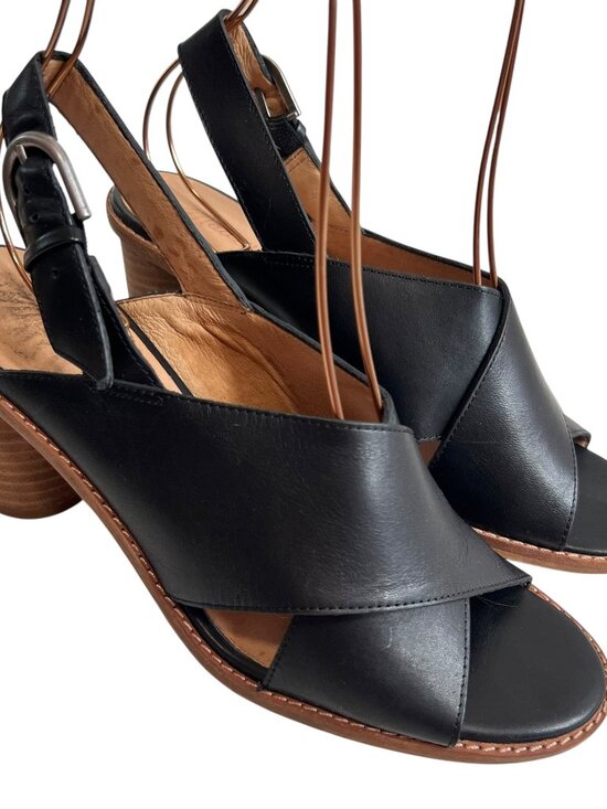 Madewell Shoes - Madewell The Ruthie sandals black leather criss cross ankle strap high heel 9